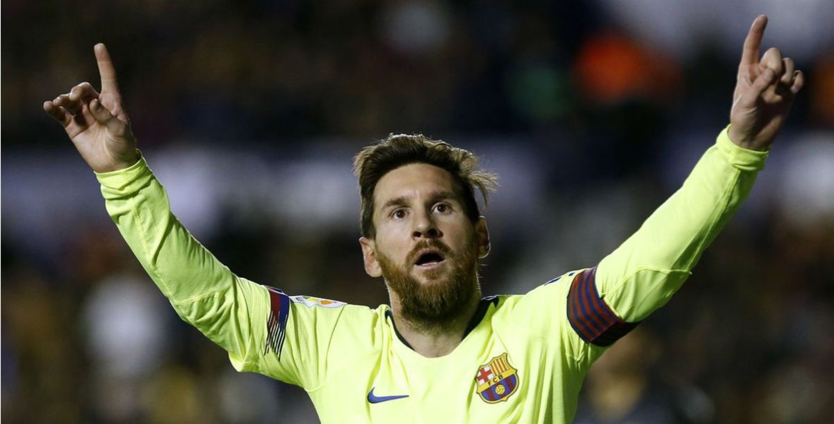 Lionel Messi Barcelona levante visitante pichichi españa la liga primer lugar