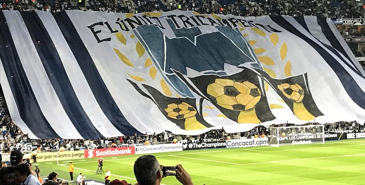 Rayados, Concacaf Liga de Campeones, Monterrey, Atlanta United, Concachampions, estadio BBVA, mantas, trapos, megamantas