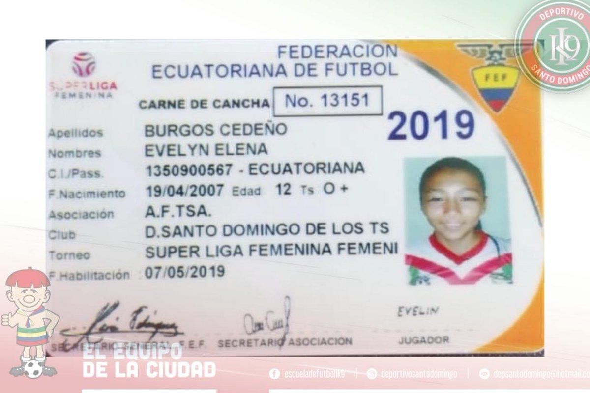 Evelyn Burgos Cedeno Ecuador Deportivo Santo Domingo Futbol Femenil