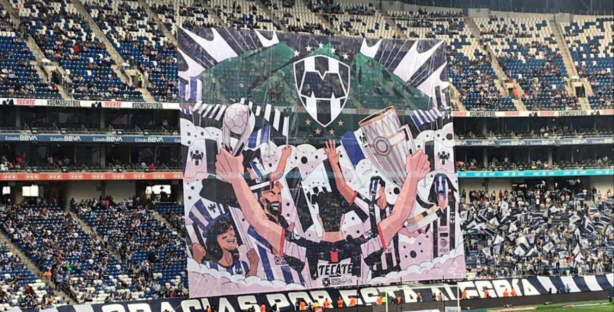 rayados, trapo, tifo, liga mx, clausura 2020, monterrey, 