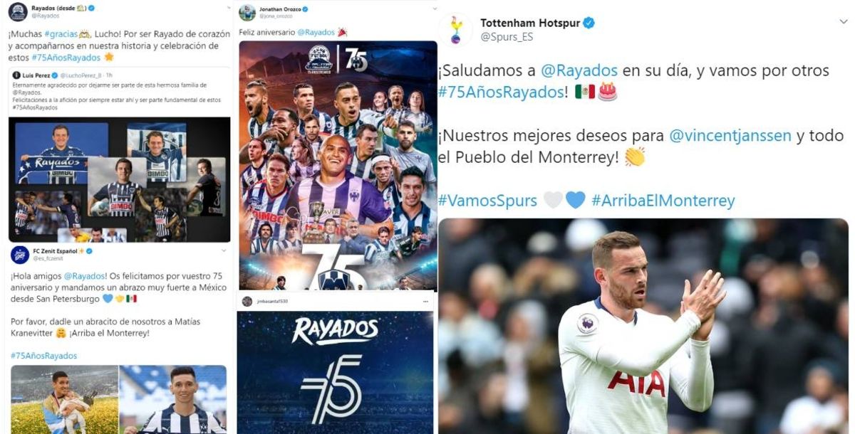 Rayados Monterrey aniversario felicitaciones Clubes ex jugadores