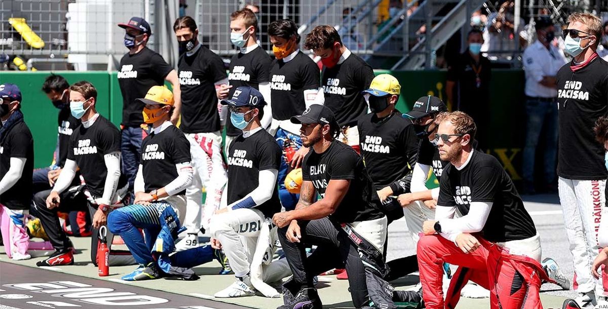 Fórmula Uno, Austria, Lewis Hamilton, Black Lives Matter, Max Verstappen, Antonio Giovinazzi, Daniel Kvyat, Carlos Sainz, Charles Leclerc, Kimi Raikkonen