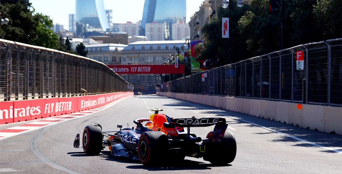 F1, Sergio Checo Pérez, Azerbaiyán, Bakú, Red Bull Racing, Max Verstappen, Charles Leclerc