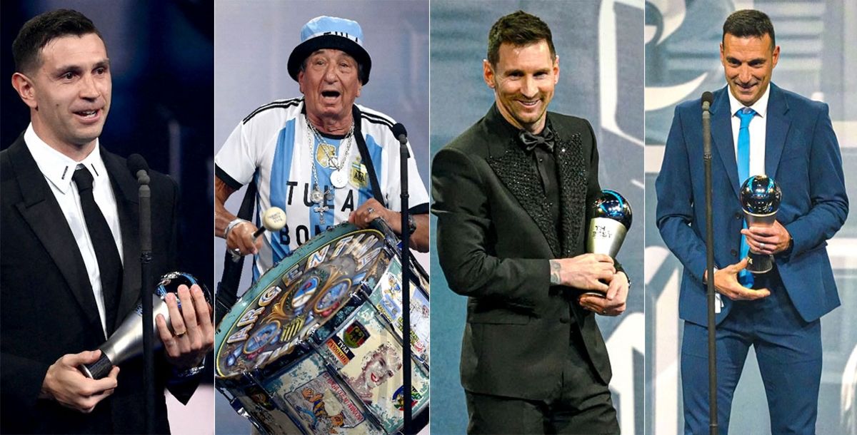 FIFA, The Best, Argentina, Lionel Messi, Lionel Scaloni, Emiliano Dibu Martínez, hinchada, Karim Benzema, Kylian Mbappé, premiación