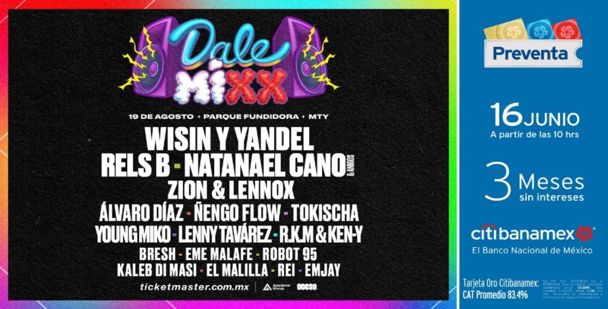 Dale mixx, monterrey, conciertos, festivales, boletos, preventa, cuando es, precio