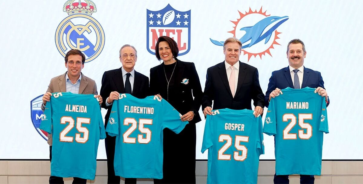 NFL, Real Madrid, Santiago Bernabéu, Miami, Dolphins, Florentino Pérez, Pri Shumate, Brett Gosper, Jose Luis Martínez-Almeida