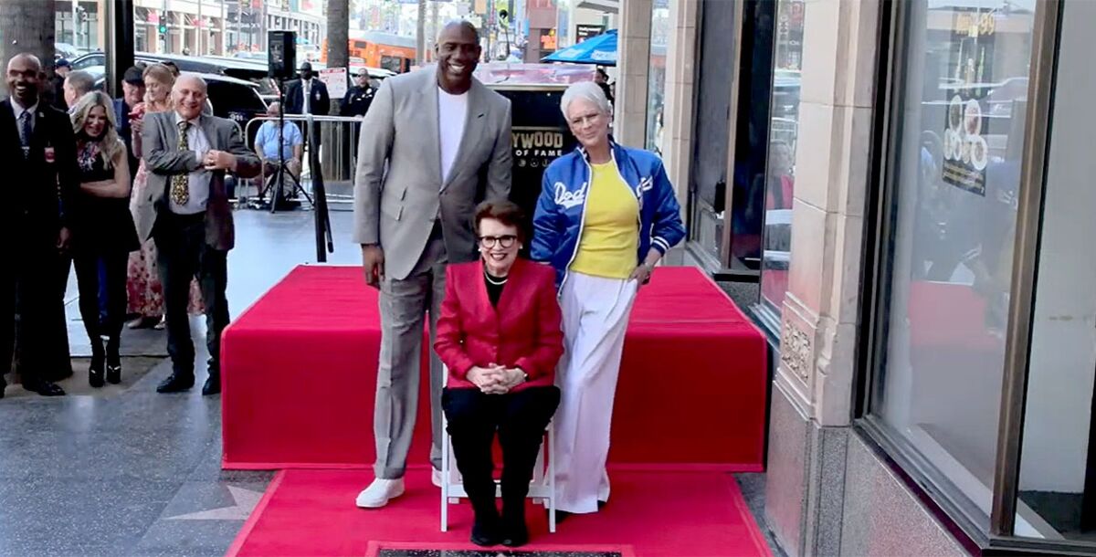 Tenis, Billie Jean King, paseo de la fama, estrella, Jamie Lee Curtis, Earvin Magic Johnson
