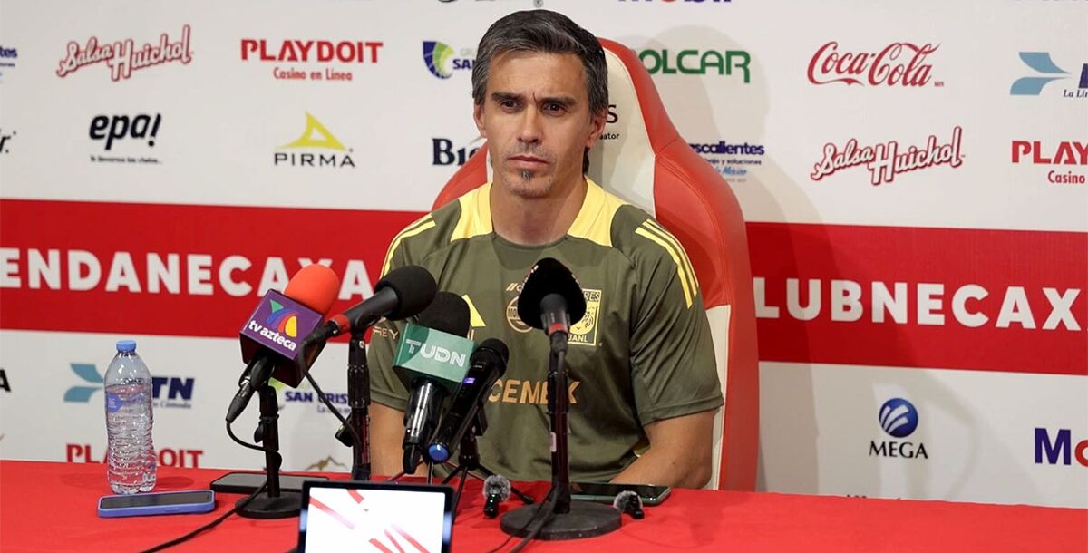 Maximiliano Velázquez, Guido Pizarro, Nicolás Larcamón, Necaxa, Tigres, Rayos, Liga MX, Clausura 2025, Liguilla, Cuartos de Final, Ida, reacciones