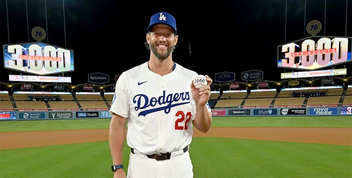 MLB, Clayton Kershaw, Dodgers, Los Angeles, Medias Blancas, Chicago, 3000 ponches, 3000 K, Vinny Capra