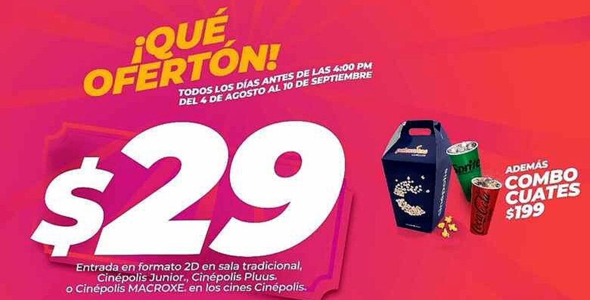 Cinépolis sorprende, combo especial, cine, tiempo limitado