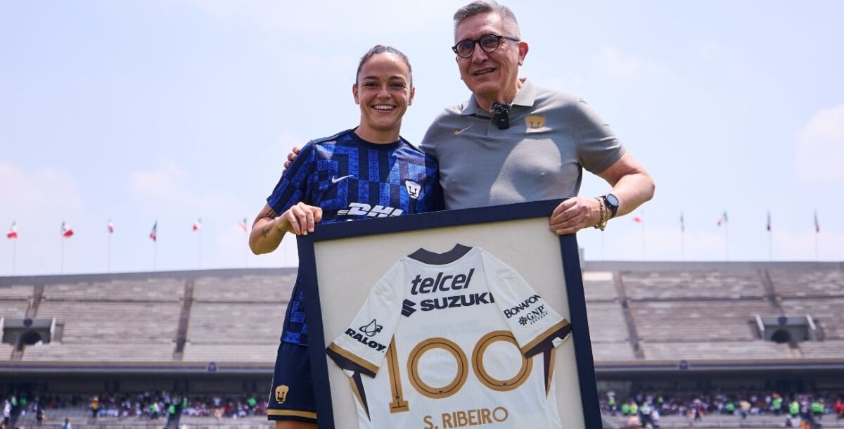 Pumas Femenil, Stephanie Ribeiro, 100 partidos, reconocimiento, Liga MX Femenil
