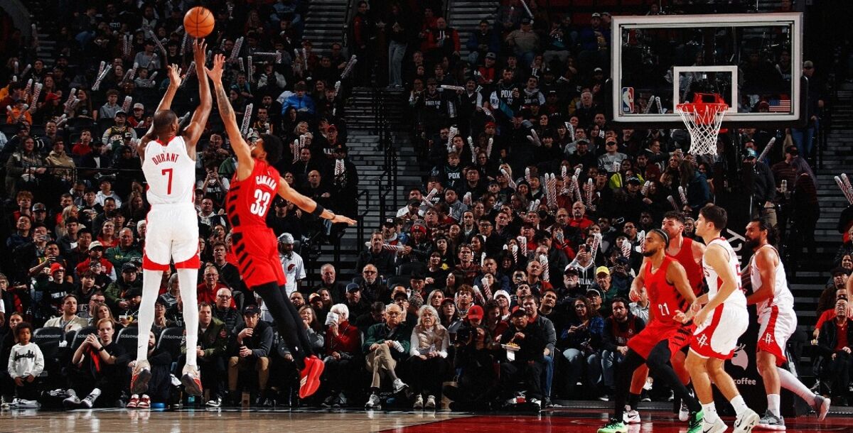 Kevin Durant, máximo anotador, Wilt Chamberlain, récord, Houston Rockets, Portland Trail Blazers, NBA, resultados