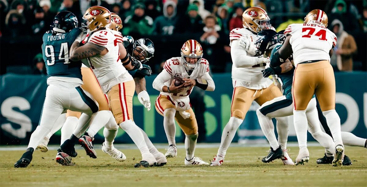 NFL, Semana de Comodines, 49ers, Eagles, San Francisco, Filadelfia, Brock Purdy, Jauan Jennings, campeones del Super Bowl, crónica, resultado