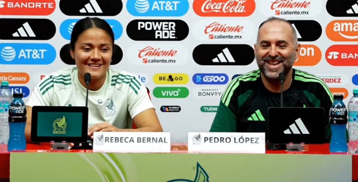 conferencia de prensa, Rebeca Bernal, Pedro López, México, Tri Femenil, Selección Mexicana Femenil, Puerto Rico