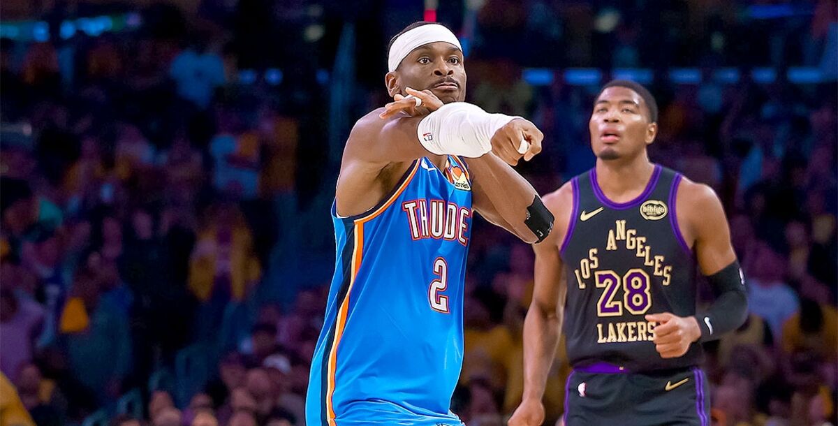 NBA, Playoffs NBA, Lakers, Thunder, Los Ángeles, Oklahoma City, LeBron James, Shai Gilgeous-Alexander, crónica, resultado