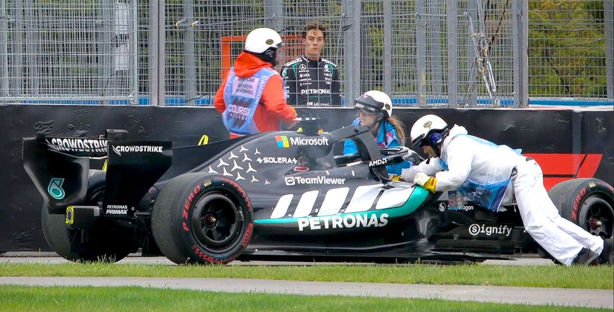 Fórmula 1, Gran Premio de Canadá, George Russell, Kimi Antonelli, Mercedes, Checo Pérez, carrera, en vivo, crónica