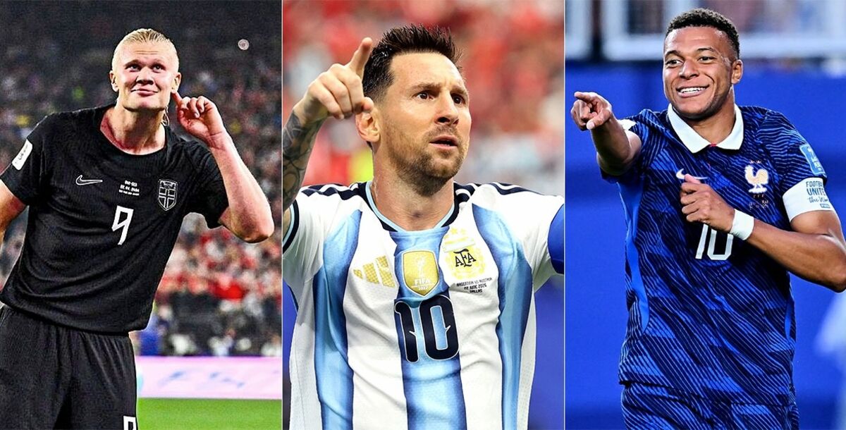 Lionel Messi, Kylian Mbappé, Erling Haaland, gol, goles, goleadores, Bota de Oro, Mundial 2026
