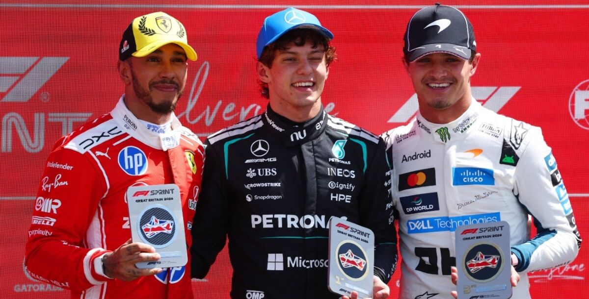 Fórmula 1, Kimi Antonelli, carrera sprint, GP de Gran Bretaña, Silverstone, Lewis Hamilton, Charles Leclerc, George Russell
