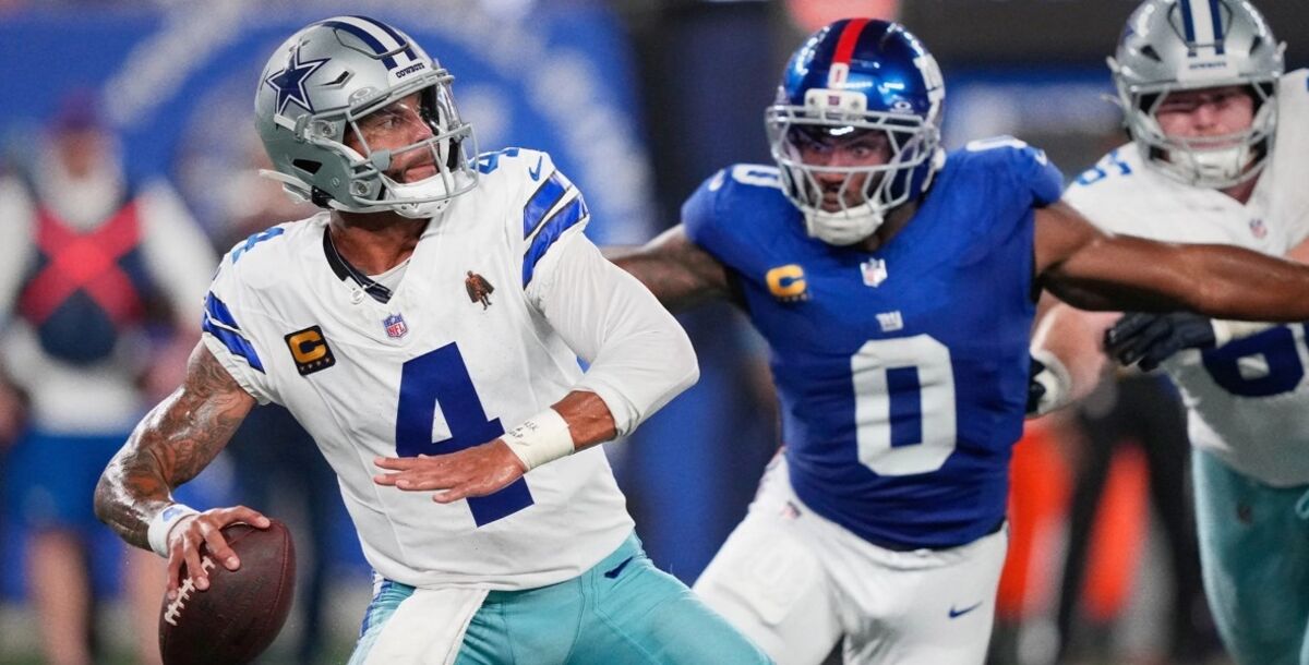 Dallas Cowboys, pierde, Sunday Night Football 2026, resultado, New York Giants, semana 1, desajustes defensivos, Sunday Night Football, Jaxson Dart, Dak Prescott