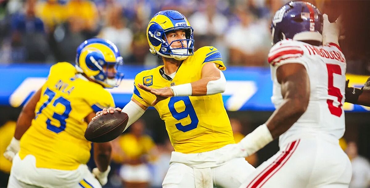 NFL, Semana 2, Giants, Rams, Nueva York, Los Ángeles, Davante Adams, Matthew Stafford, Aaron Donald, Jaxson Dart, crónica, resultado