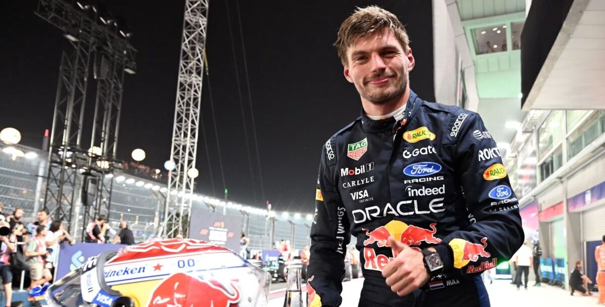 Max Verstappen pole position carrera sprint Singapur, Sergio Checo Perez accidente Cadillac Marina Bay, Checo Perez bandera roja clasificacion sprint, F1 Gran Premio de Singapur 2026